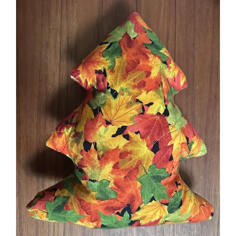 Handmade Tree Fall Accent Decor Pillow Orange Leaves 16